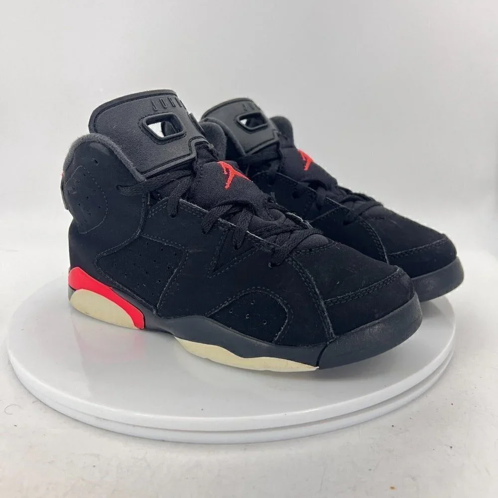 Nike Air Jordan VI 6 Retro Youth Size 3Y 384666-060 Black Infra Red Shoes